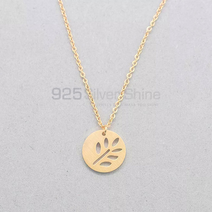 Flower Leaf Charm Necklace In 925 Sterling Silver FWMN224_0