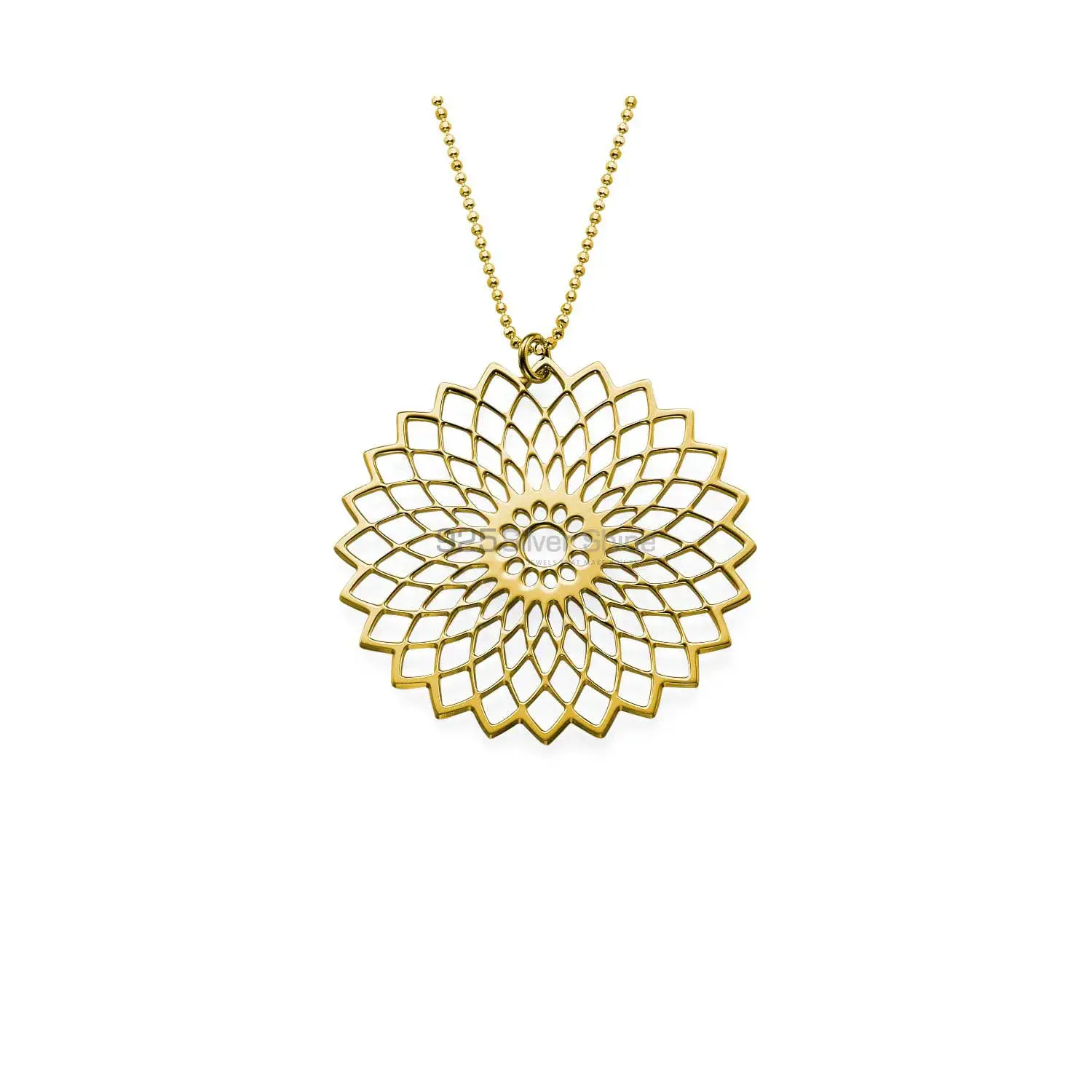 Flower Mandala Pendant in Sterling Silver 925MN125_0