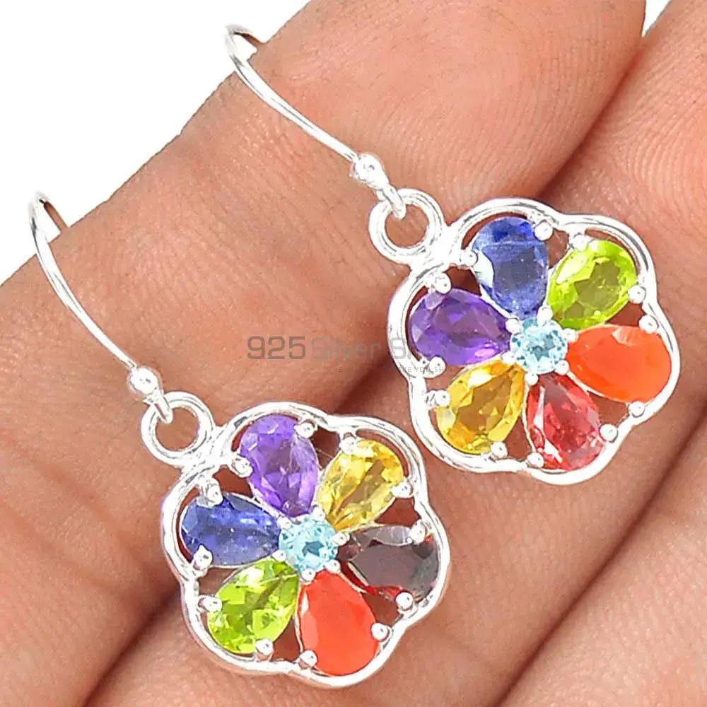 Flower Power Chakra Earring With Sterling Silver Jewelry 925CE14