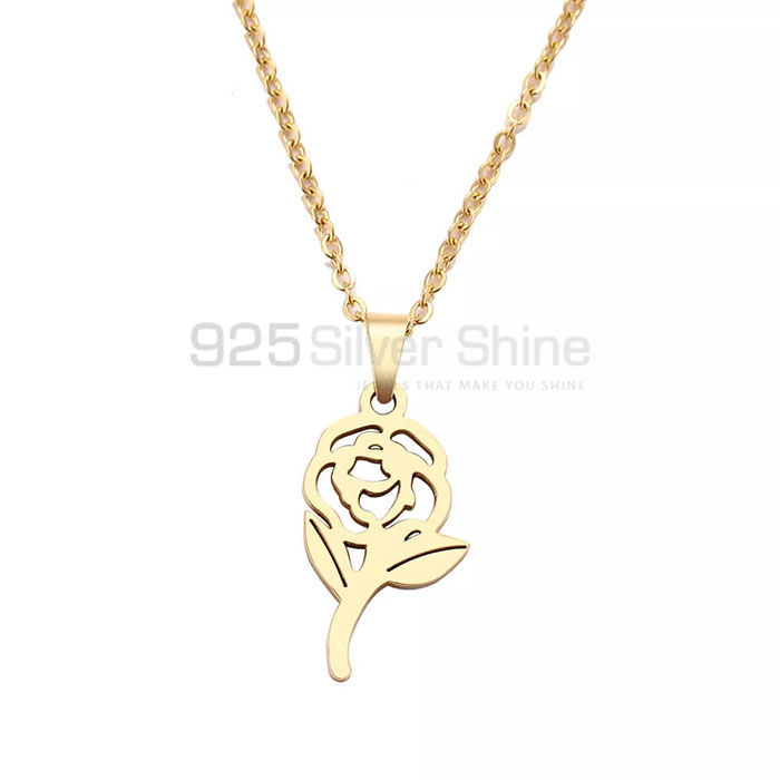 Flower Tree Design Minimalist Necklace In Sterling Silver FWMN225