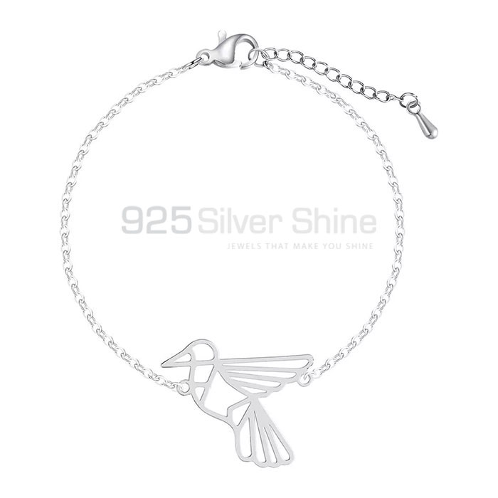 Flying Bird Bracelet, Wholesale Animal Minimalist Bracelet In 925 Sterling Silver AMB27