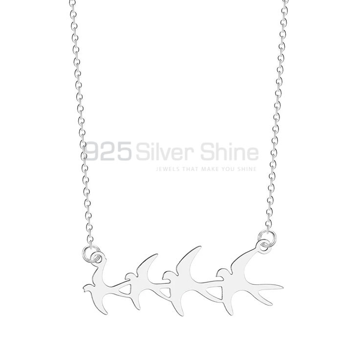 Flying Bird Necklace, Animal Minimalist Necklace In 925 Sterling Silver AMN180