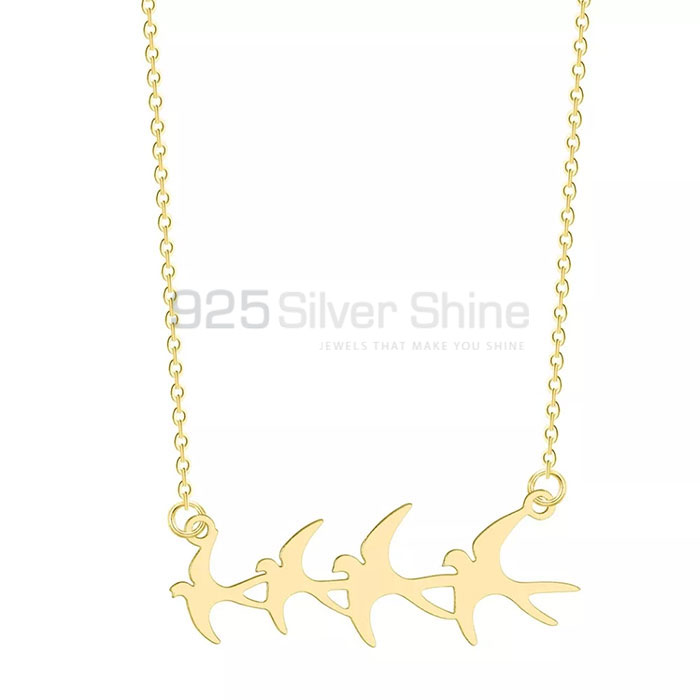 Flying Bird Necklace, Animal Minimalist Necklace In 925 Sterling Silver AMN180_1