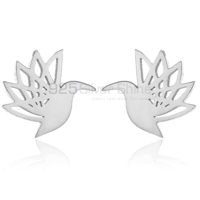 Flying Dove Earring, Hand Made Animal Minimalist Earring In 925 Sterling Silver AME45