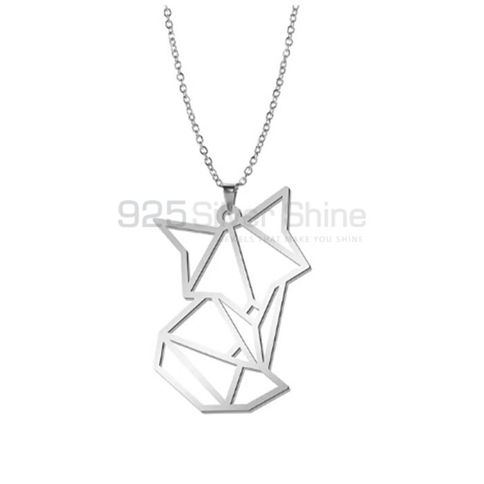 Fox Necklace, Designer Animal Minimalist Necklace In 925 Sterling Silver AMN209