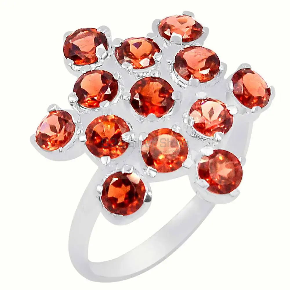 Garnet Gemstone Designer Ring In Sterling Silver 925SR065-3