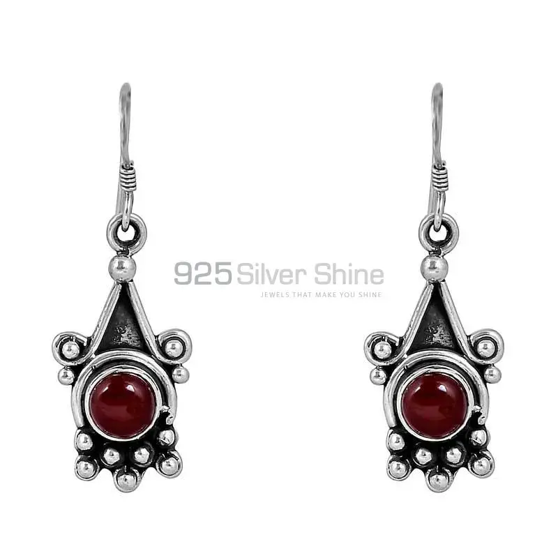 Garnet Gemstone Earring In 925 Sterling Silver Jewelry 925SE104