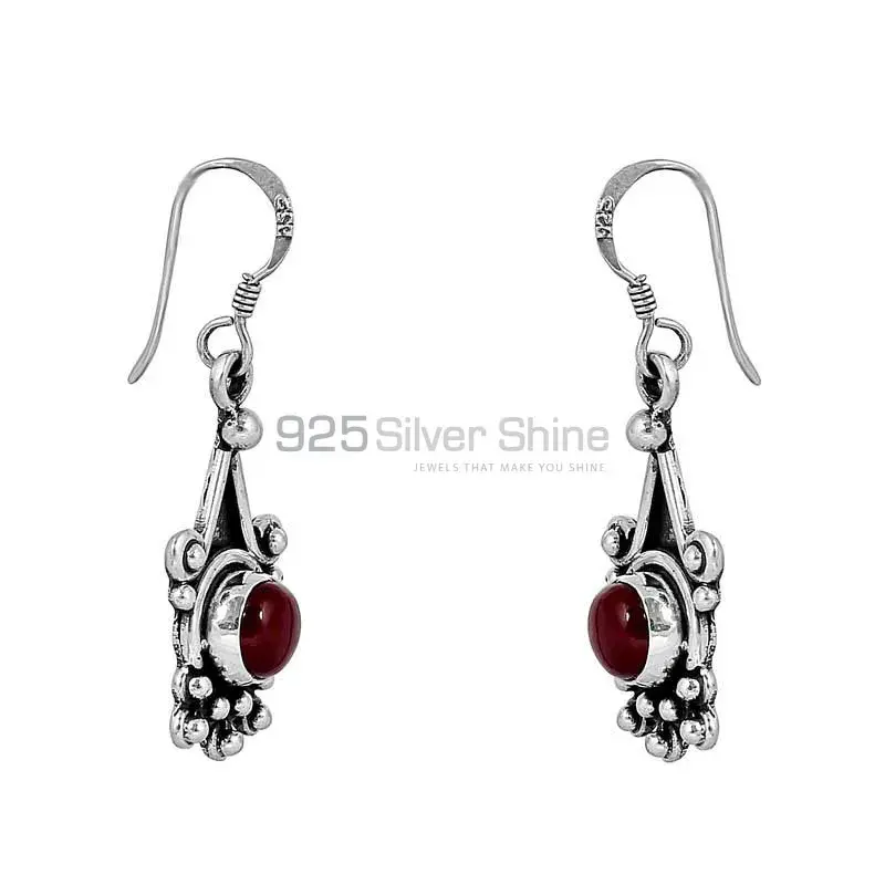 Garnet Gemstone Earring In 925 Sterling Silver Jewelry 925SE104_0