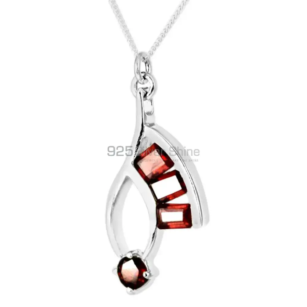 Garnet Gemstone Handmade Pendants In 925 Sterling Silver Jewelry 925SP216-4_0