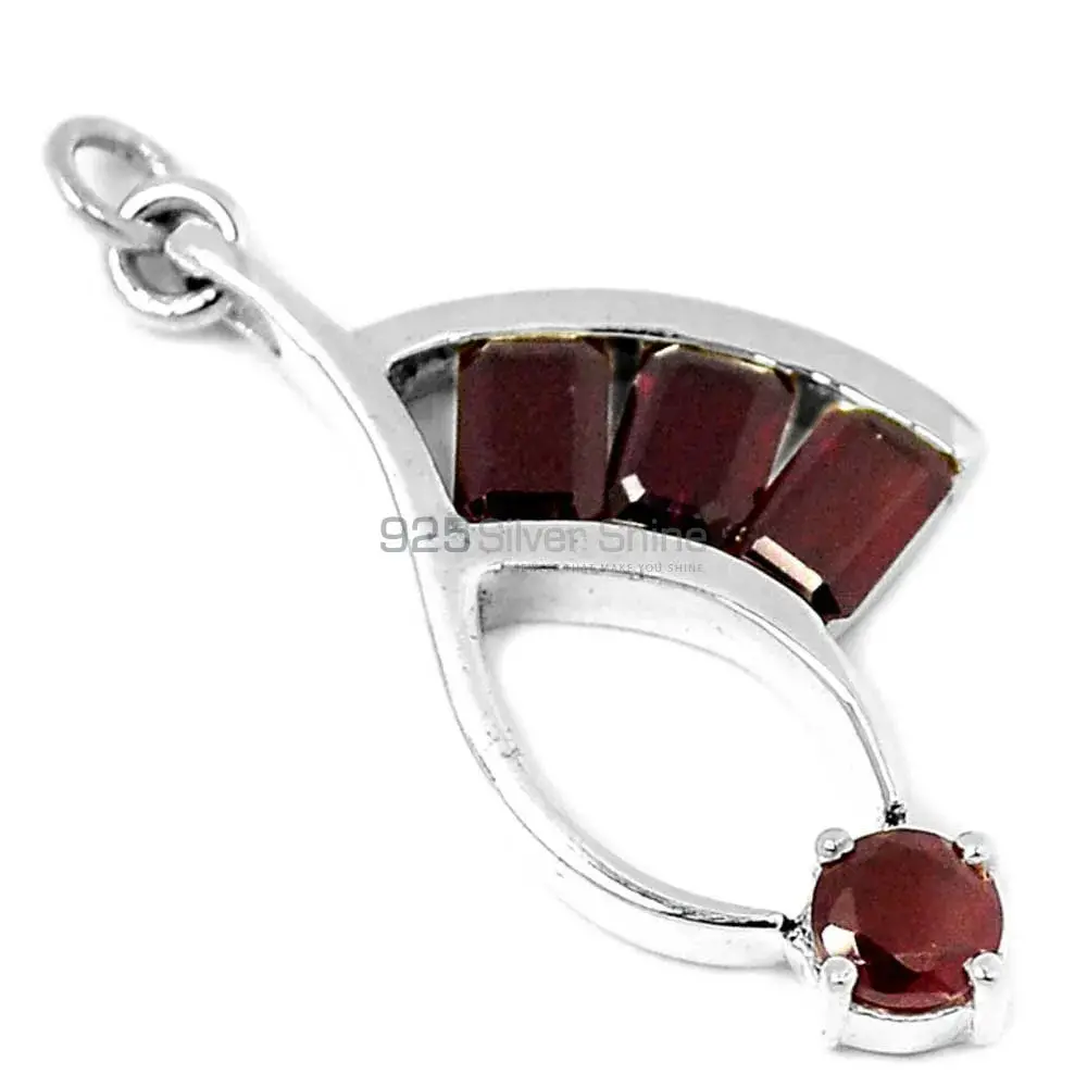 Garnet Gemstone Handmade Pendants In 925 Sterling Silver Jewelry 925SP216-4_1