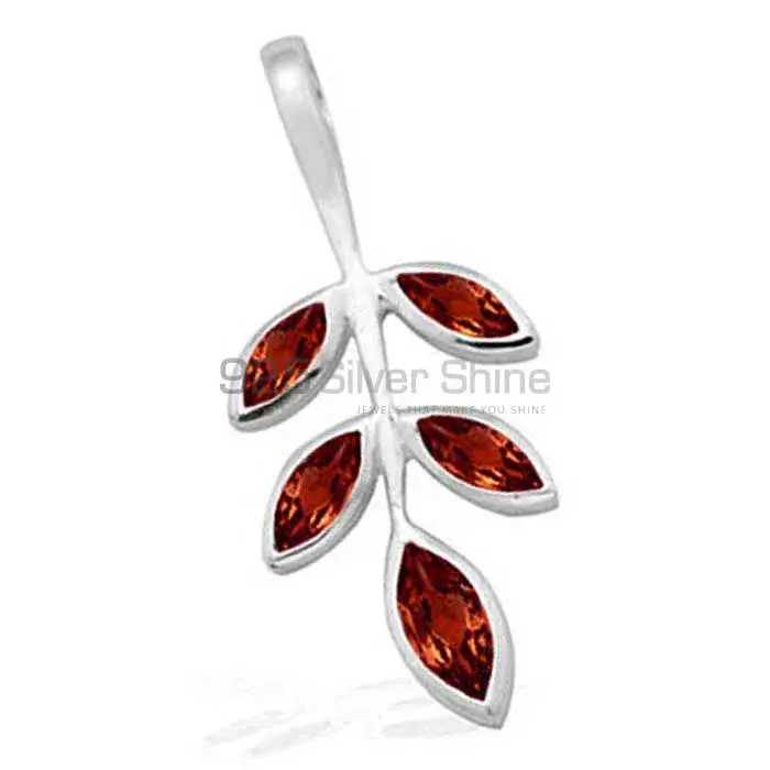 Garnet Gemstone Pendants Exporters In 925 Solid Silver Jewelry 925SP1544_0