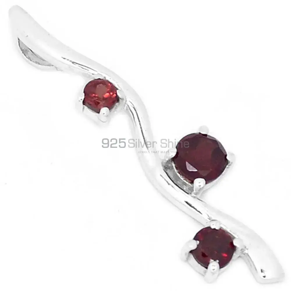 Garnet Gemstone Pendants Exporters In 925 Solid Silver Jewelry 925SP282-2