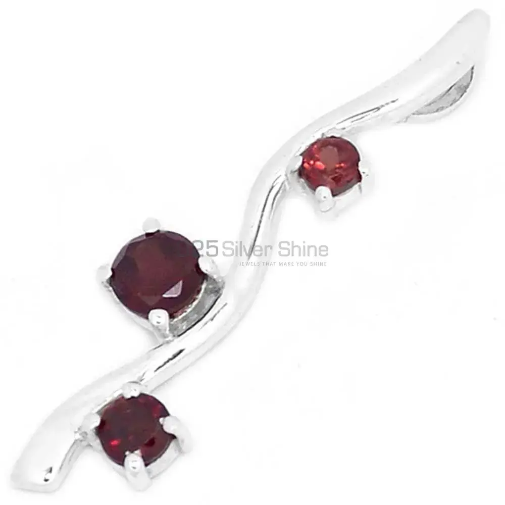 Garnet Gemstone Pendants Exporters In 925 Solid Silver Jewelry 925SP282-2_0
