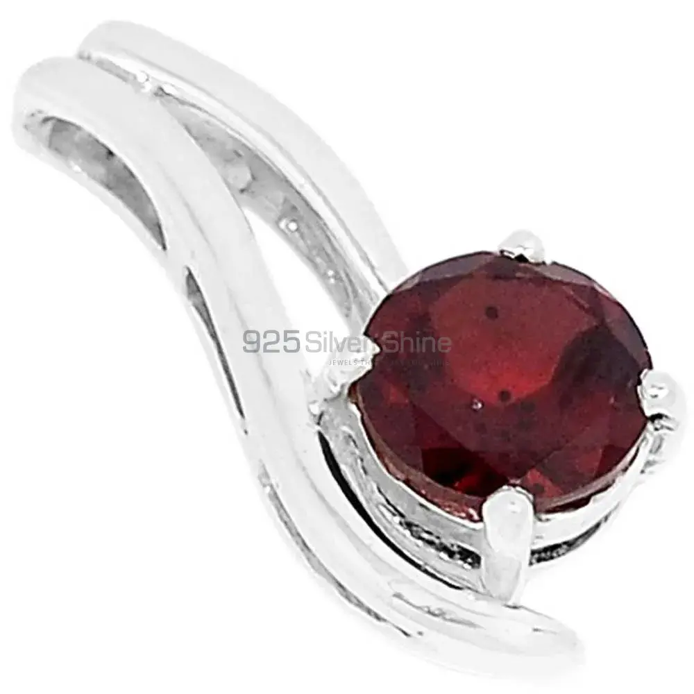 Garnet Gemstone Pendants Exporters In 925 Solid Silver Jewelry 925SSP308-1