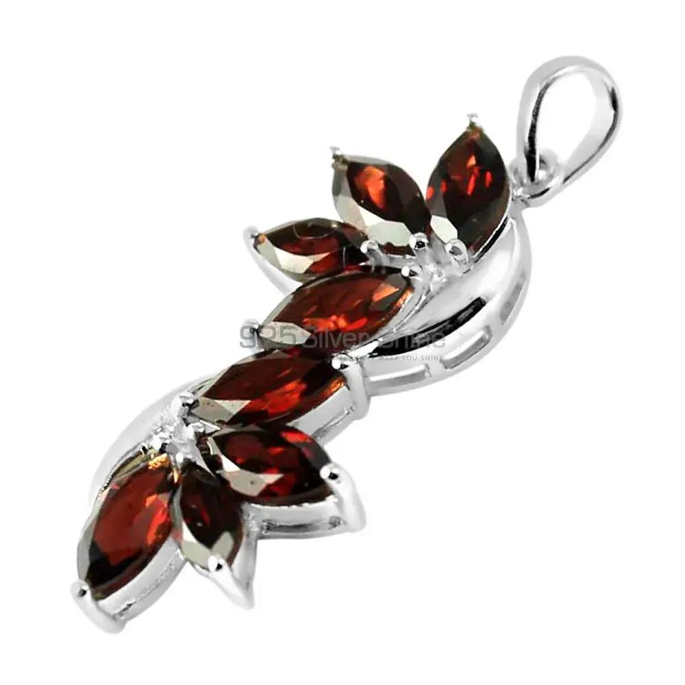 Garnet Gemstone Pendants In Solid Sterling Silver Jewelry 925SP241-2_1