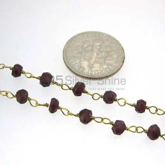 Garnet rosary chain. "Wire Wrapped 1 Feet Roll Chain" 925RC233