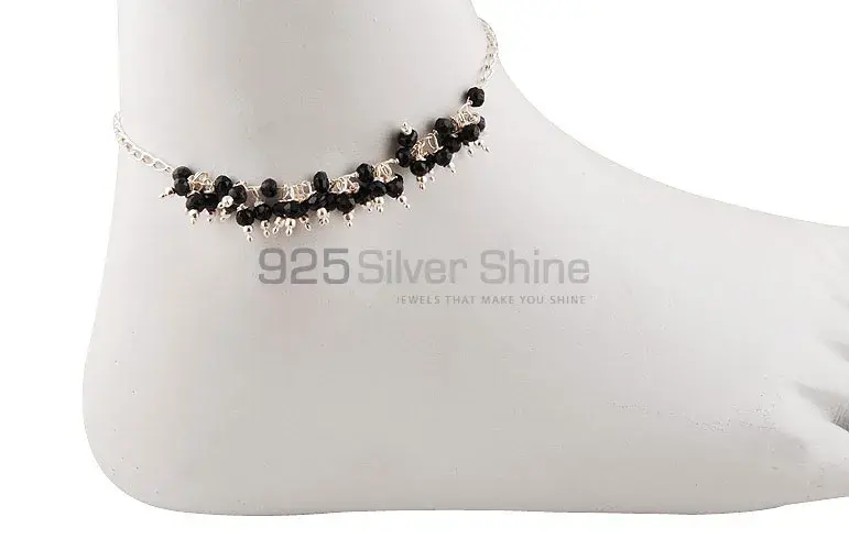 Gemstone Beads Anklet in 925 Sterling Silver 925ANK100