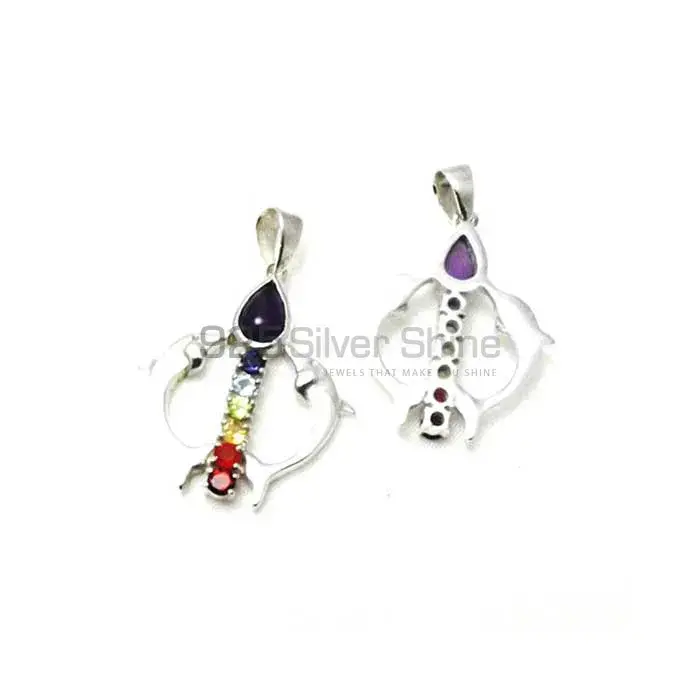 Gemstone Chakra Pendant With Sterling Silver SSCP174_0