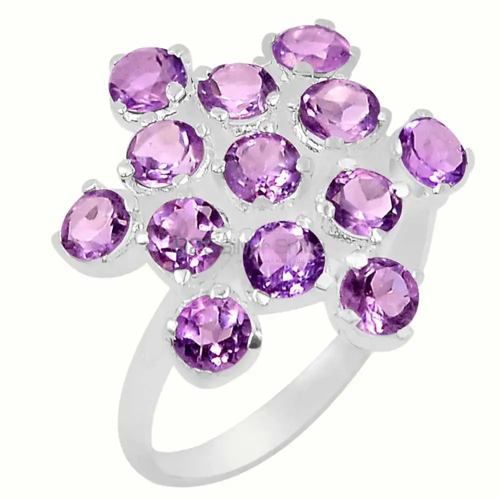 Genuine Amethyst Gemstone Designer Ring In 925 Silver 925SR065-6