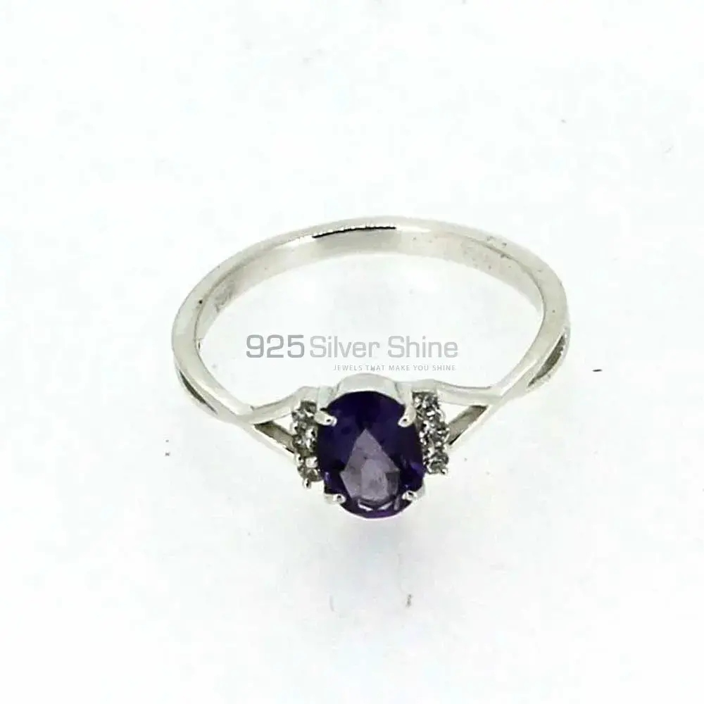 Sterling Silver Amethyst Birthstone Rings 925SR050-5