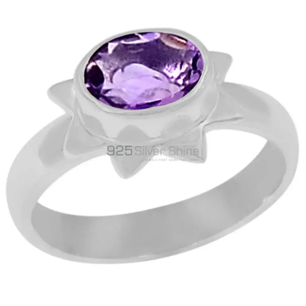 Lotus Design Amethyst Sterlig Silver Ring 925SR077-7