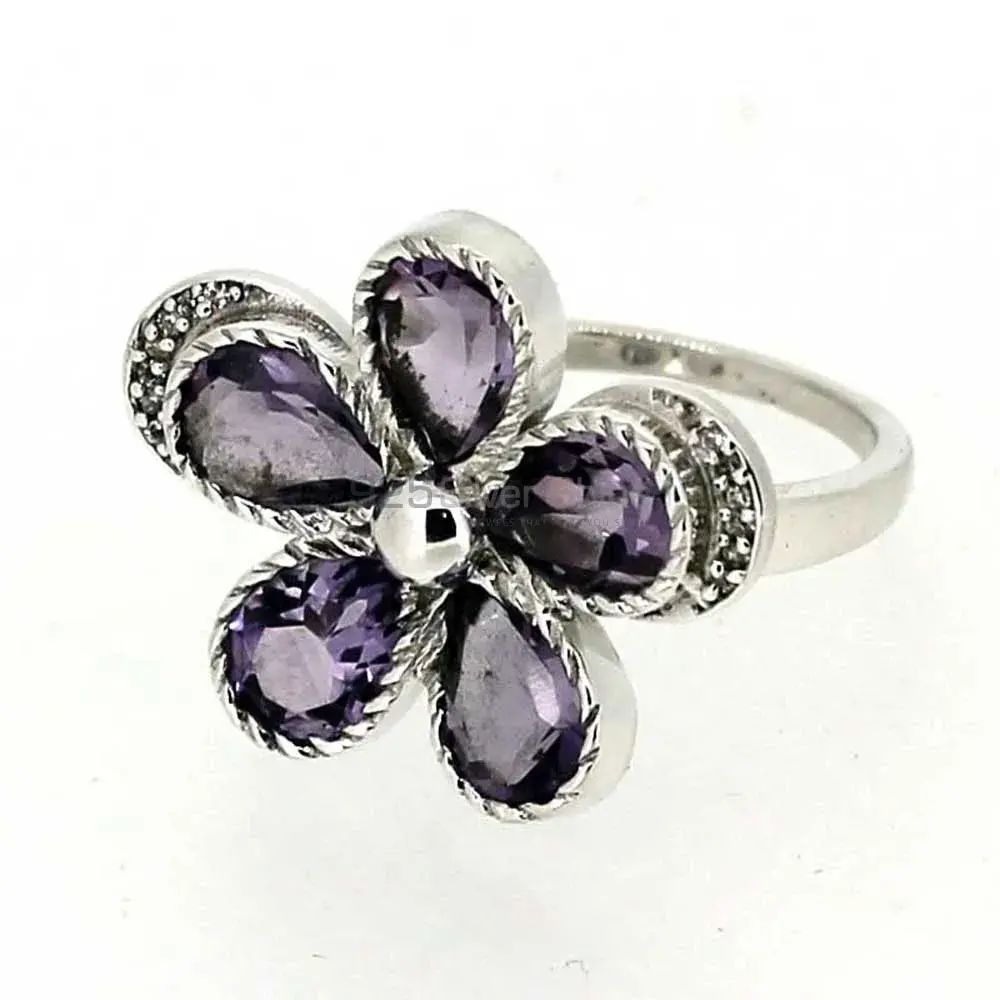 Genuine Amethyst Gemstone Handmade Ring In Sterling Silver 925SR043-3