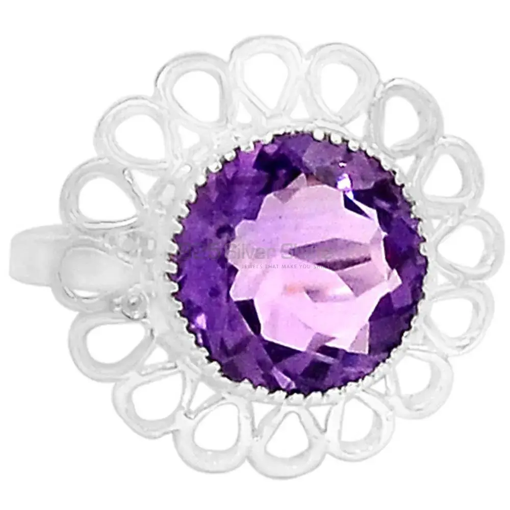 Amethyst February Birthstone Sterling Silver Rings 925SR087-6