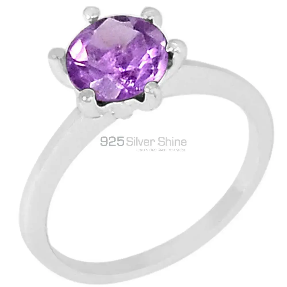 Amethyst Gemstone Sterling Silver Rings 925SR100-4