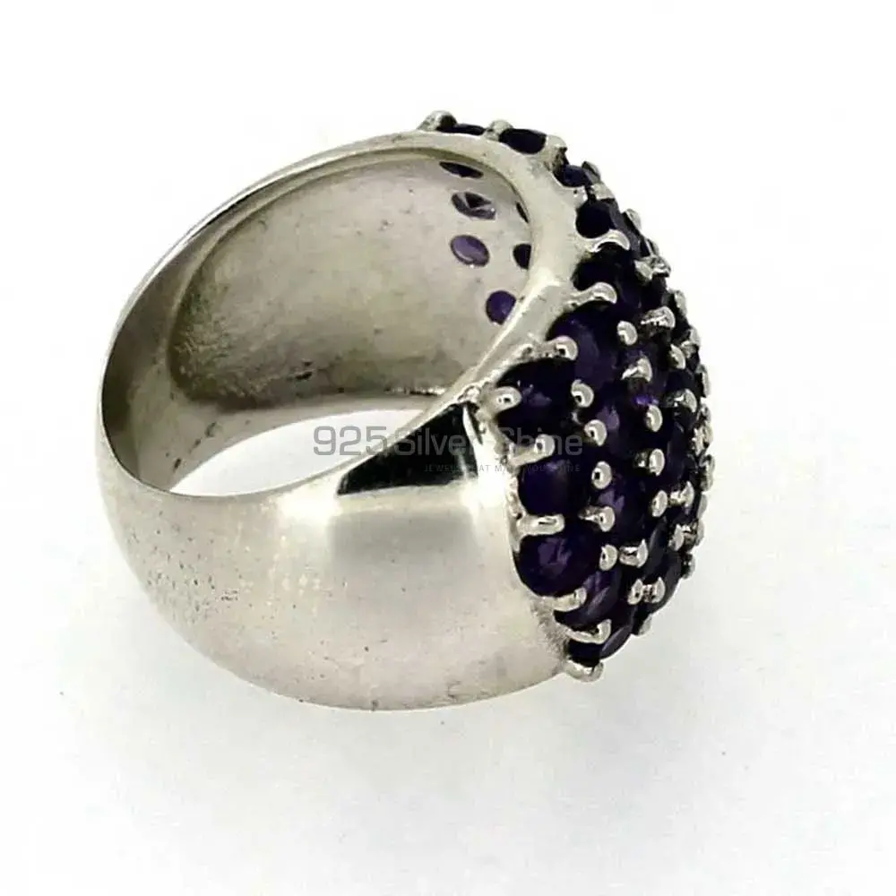 Genuine Amethyst Semi Precious Gemstone Ring In 925 Sterling Silver 925SR022-1_1