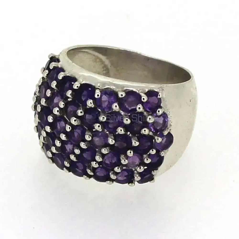 Genuine Amethyst Semi Precious Gemstone Ring In 925 Sterling Silver 925SR022-1_2