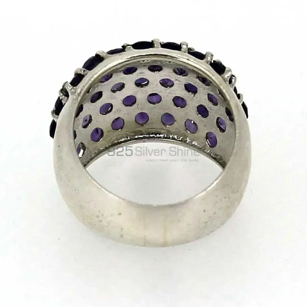 Genuine Amethyst Semi Precious Gemstone Ring In 925 Sterling Silver 925SR022-1_4