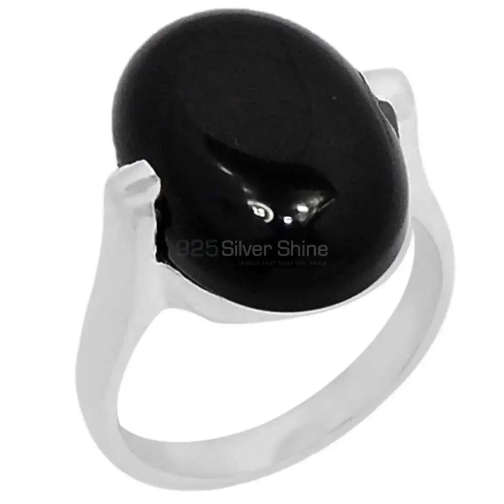 Genuine Black Onyx Gemstone Handmade Ring In Solid Silver 925SR096-2