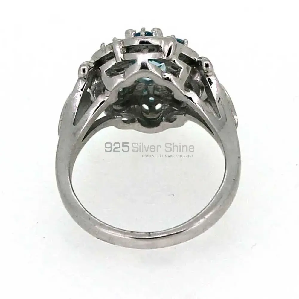 Genuine Blue Topaz Gemstone Designer Ring In Sterling Silver 925SR038_2