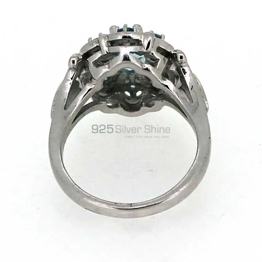 Genuine Blue Topaz Gemstone Ring In Sterling Silver 925SR038_2