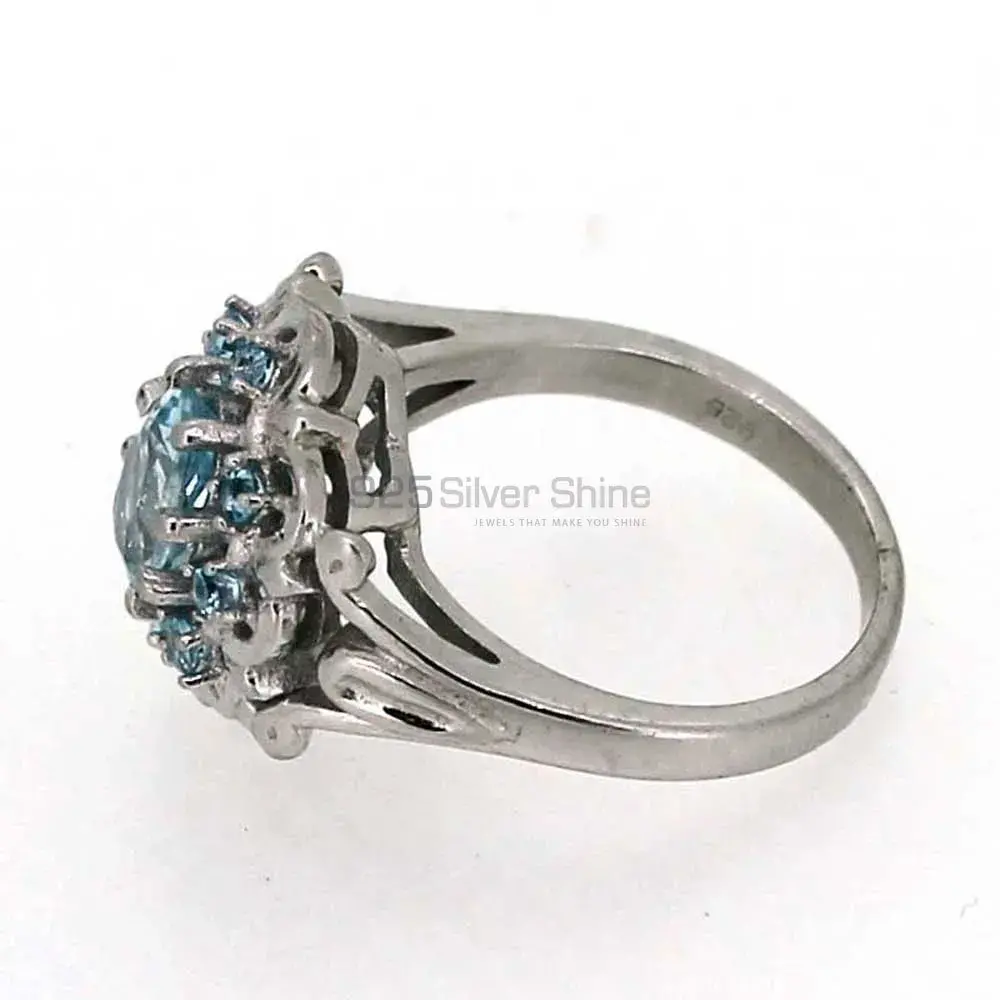 Genuine Blue Topaz Gemstone Designer Ring In Sterling Silver 925SR038_3