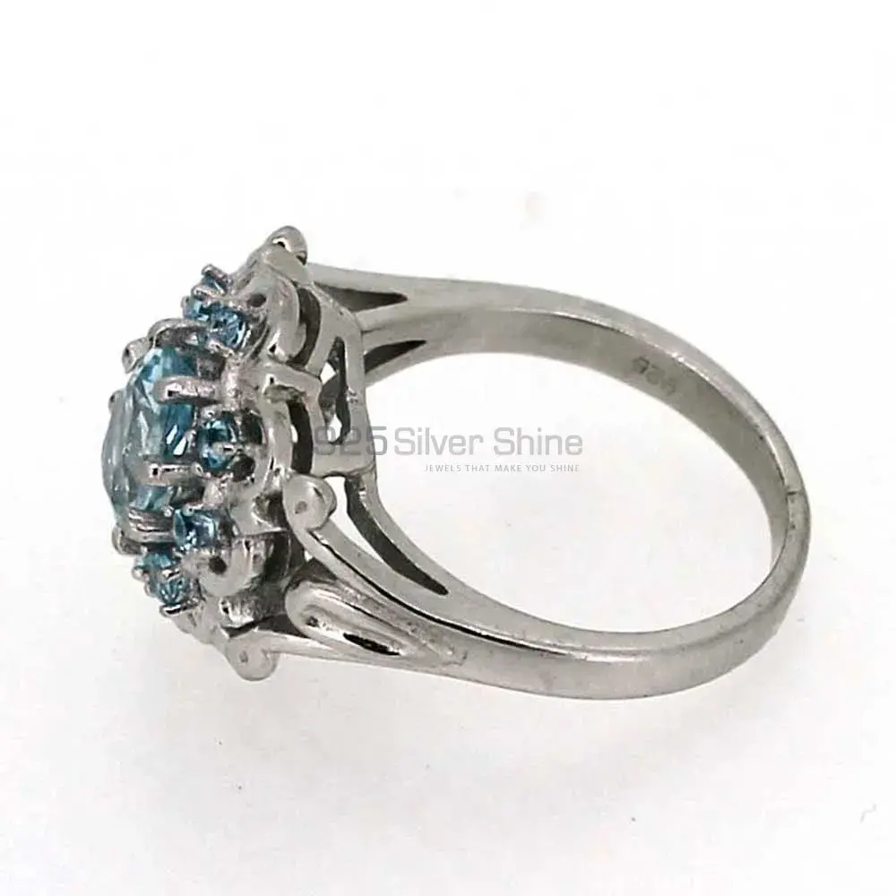 Genuine Blue Topaz Gemstone Ring In Sterling Silver 925SR038_3
