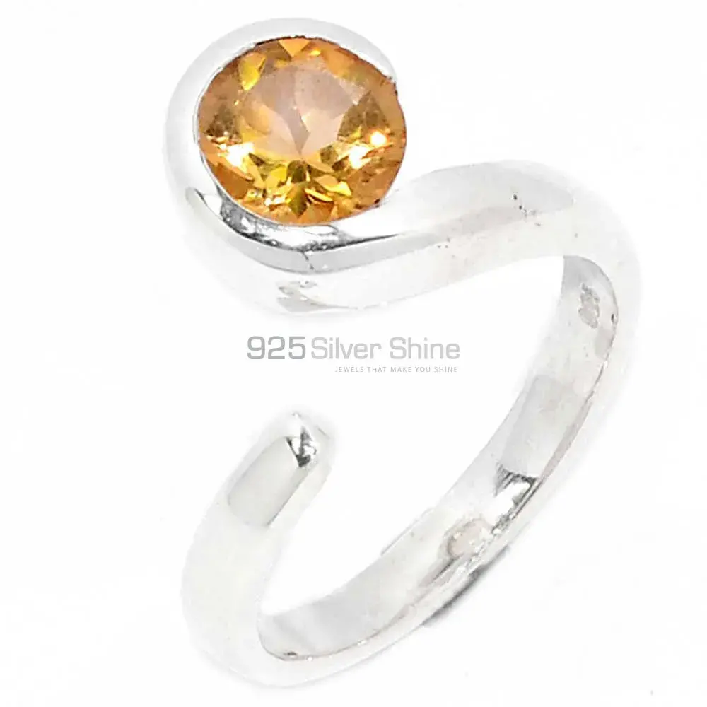 Citrine Gemstone adjustable Silver Rings 925SR083-3