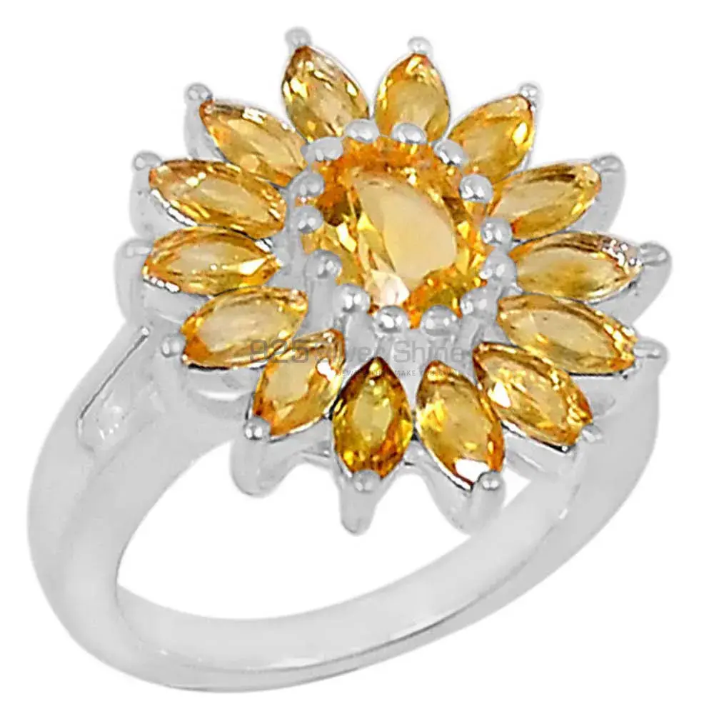 Genuine Citrine Gemstone Handmade Ring In Solid Silver 925SR058-2