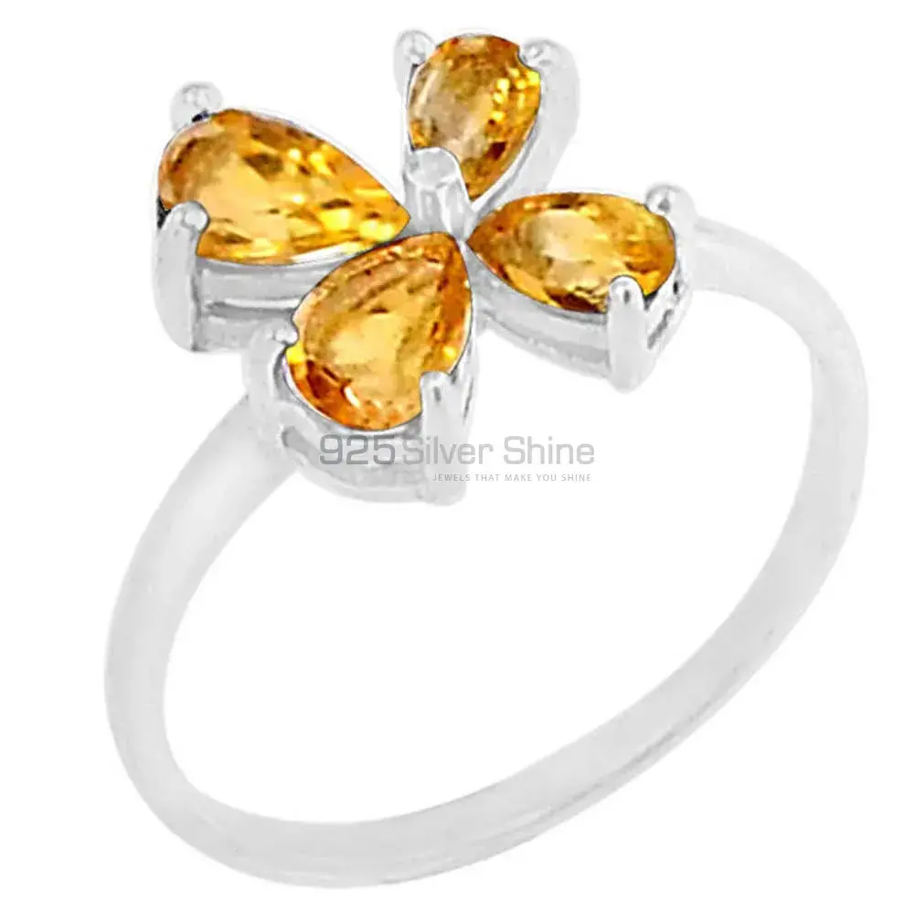 Genuine Citrine Gemstone Ring In 925 Solid Silver 925SR064-2