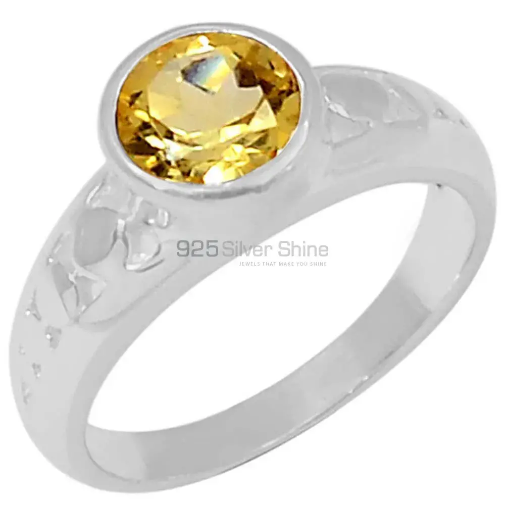 Sterling Silver Citrine Cut Stone Rings 925SR053-2