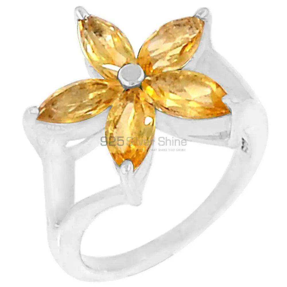 Genuine Citrine Gemstone Ring In 925 Sterling Silver 925SR055-6