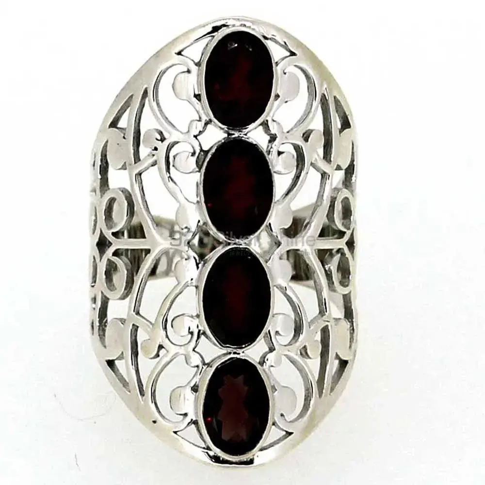 Genuine Garnet Gemstone Handmade Ring In 925 Sterling Silver 925SR020-1