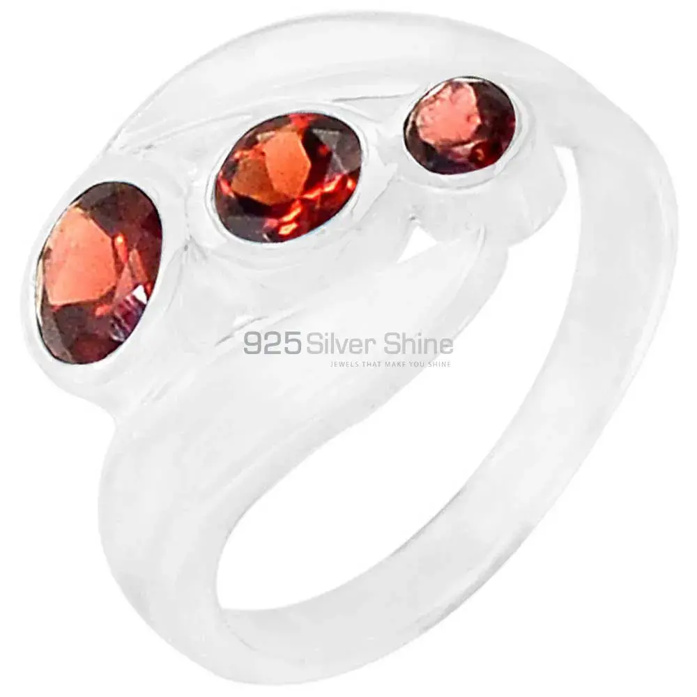 Genuine Garnet Gemstone Handmade Ring In 925 Sterling Silver 925SR054-4