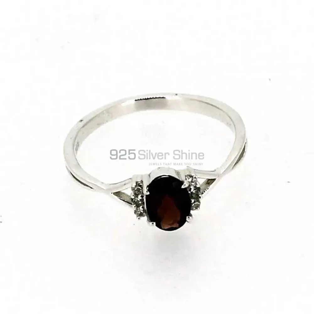 Genuine Garnet Gemstone Ring In 925 Silver 925SR052-3