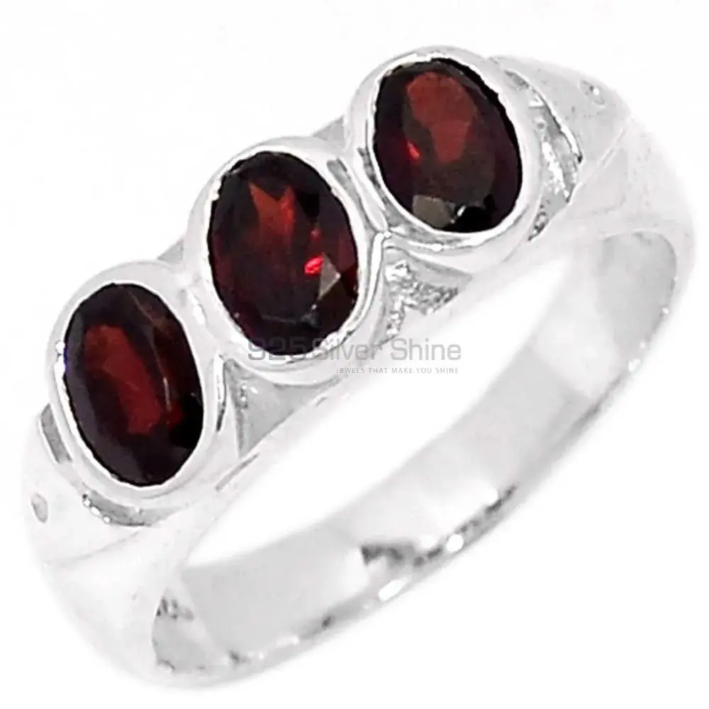 Genuine Garnet Gemstone Ring In Solid Silver 925SR079-5_0