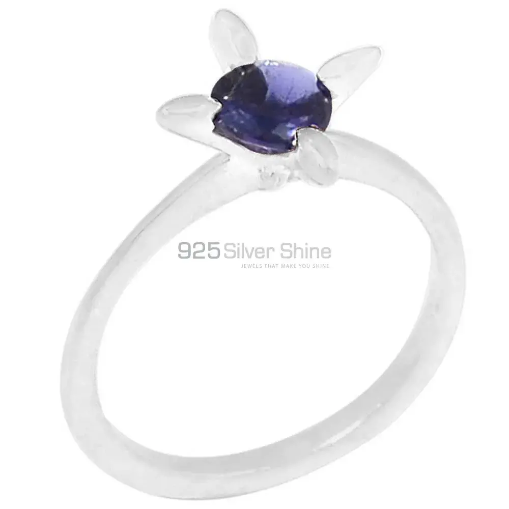 Sterling Silver Iolite Cut Stone Wedding Rings 925SR095-3