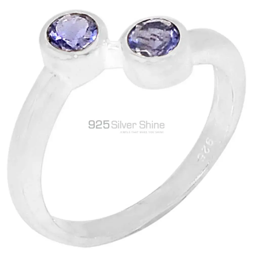 Sterling Silver Iolite Gemstone Anniversary Rings 925SR094-4