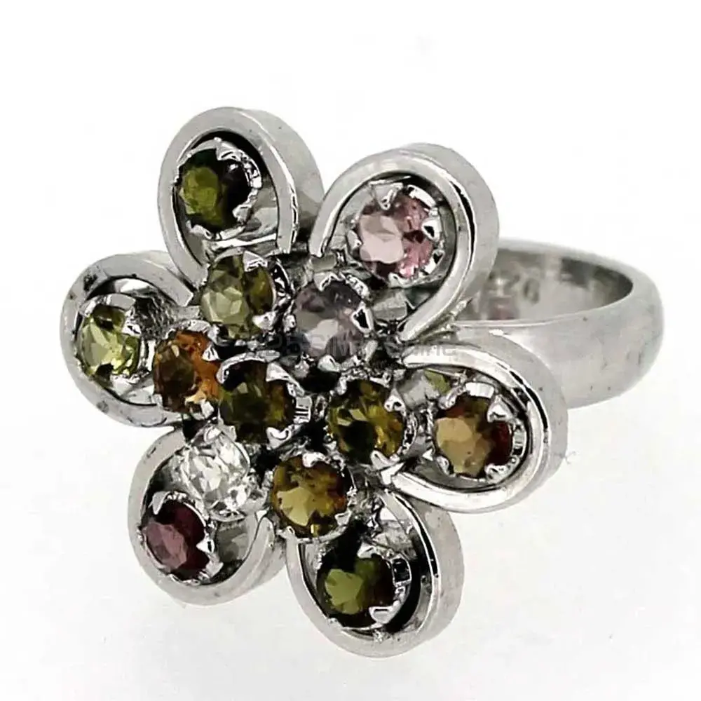 Genuine Multi Stone Gemstone Ring In 925 Silver 925SR049_0
