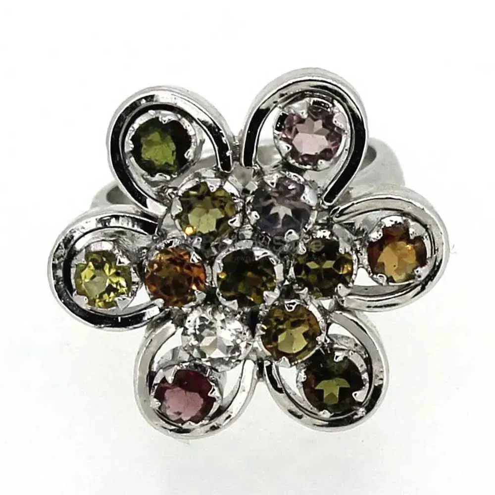 Genuine Multi Stone Gemstone Ring In 925 Silver 925SR049_1