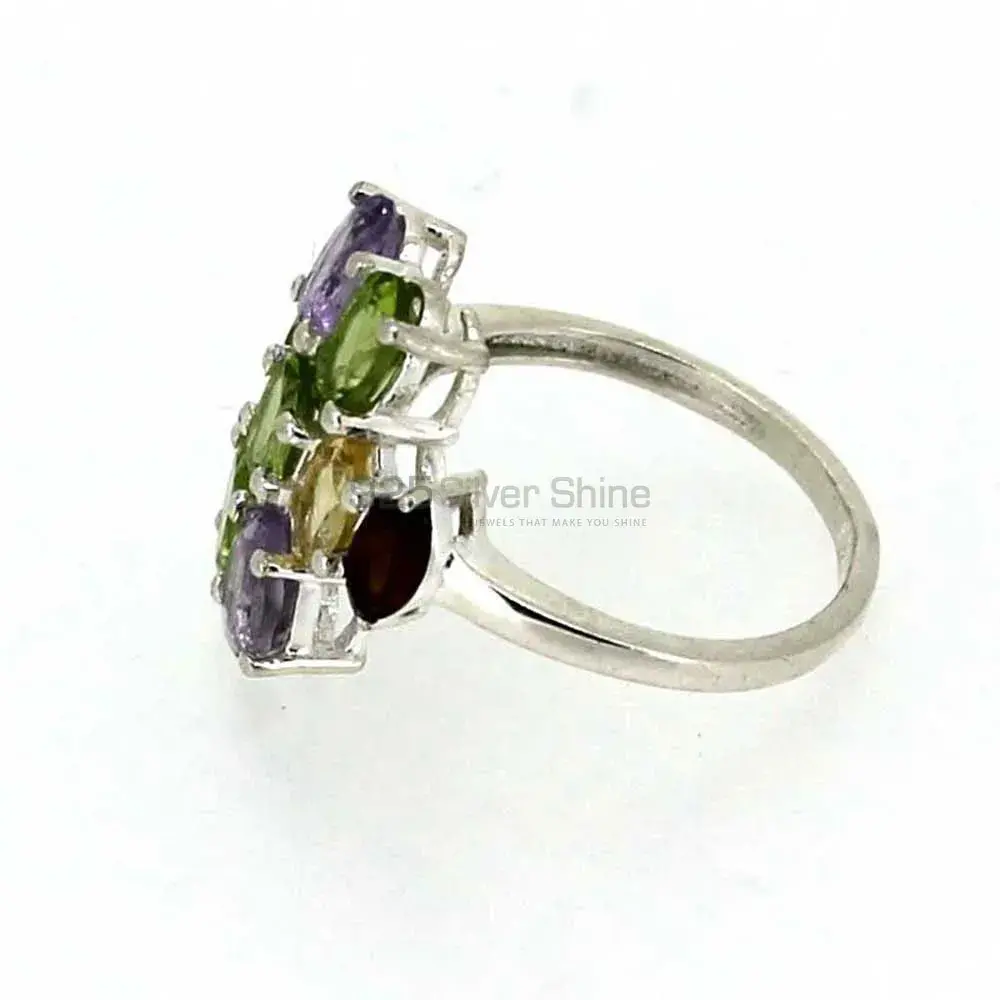Genuine Multi Stone Semi Precious Gemstone Ring In 925 Silver 925SR014_0
